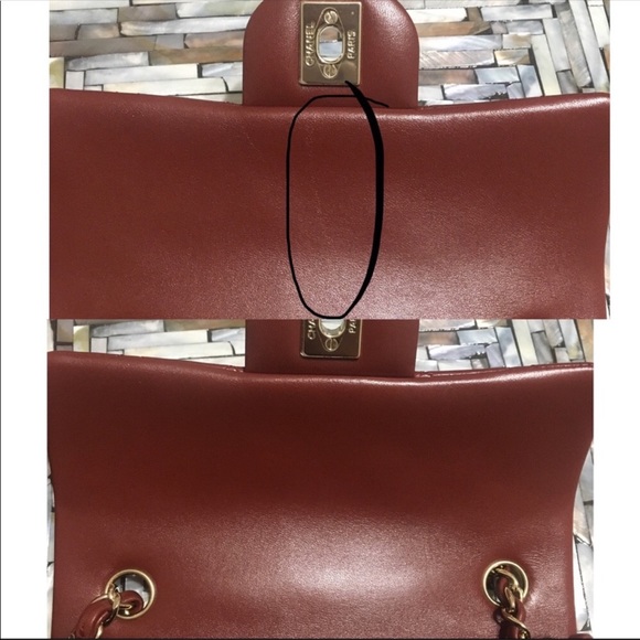 CHANEL Rectangular Lambskin Mini Red Burgundy 17B - Picture 7 of 8